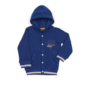Zipped cotton children´s sweatshirt with a hood, blue