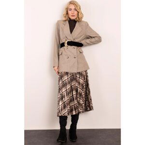 Dark beige plaid skirt BSL