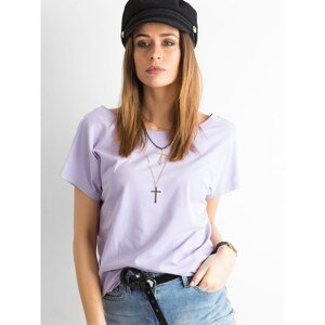 T-shirt with neck at back, light purple