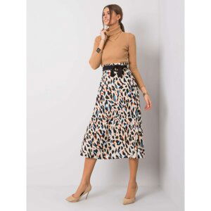 RUE PARIS Ecru patterned skirt