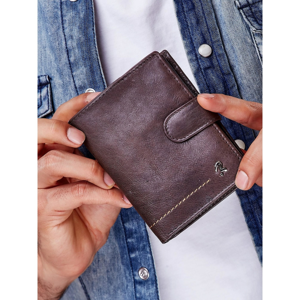 Brown leather fold-out wallet