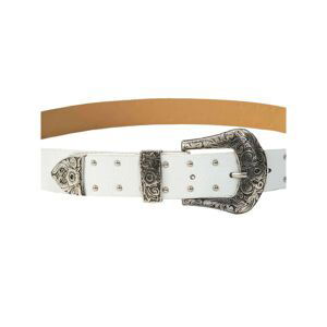 RUE PARIS White ladies belt with studs