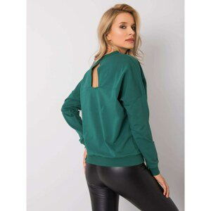 RUE PARIS Dark green sweatshirt without a hood