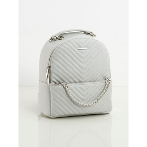 Light gray women´s eco-leather backpack