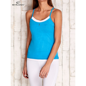 Blue sports top with thin straps