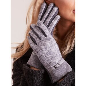 Mittens with knitted dark grey module