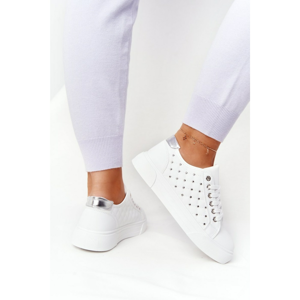 Women’s Sneakers With Quilting White-Silver Fondness