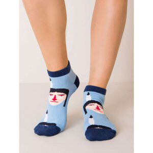 Blue patterned socks