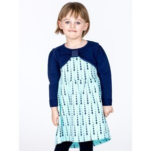 Cotton children's dress with a pattern and long sleeves