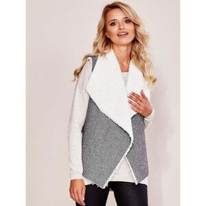 Black herringbone vest