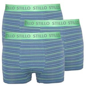 3PACK men&#39;s boxers Stillo gray with green stripes (STP-0101010)