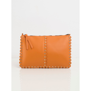Orange eco-leather bag with studs
