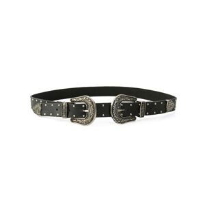 RUE PARIS Black belt with studs