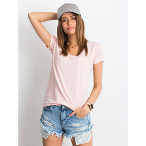 Mélange pink V-neck t-shirt