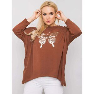 Brown blouse with a butterfly print