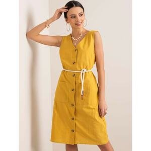 RUE PARIS Yellow dress with pockets