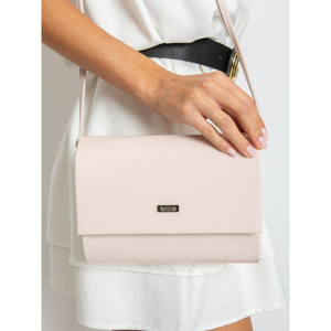 Lacquered clutch bag made of eco leather, light pink