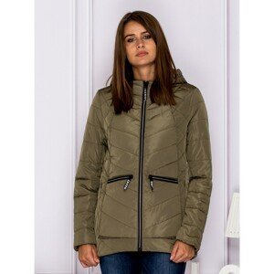 Khaki transitional quilted jacket
