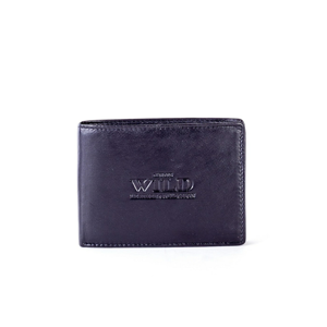 Men´s black leather wallet with embossing