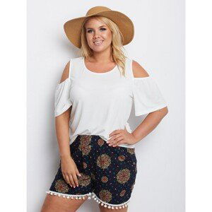 Navy blue patterned plus size shorts