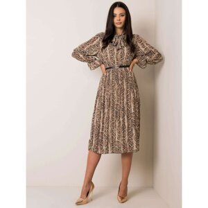 Black and beige dress with an animal motif