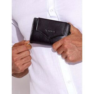 Black wallet with a decorative flap