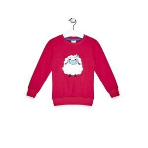 Pink sweatshirt for a girl with a sheep