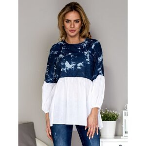 Tunic with a shirt bottom navy blue
