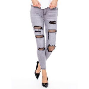 Tight gray pants with mesh inserts
