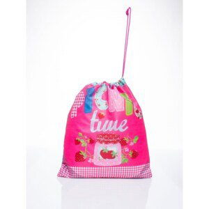 Pink backpack with a picnic motif