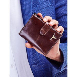 Brown wallet for a man with the latch