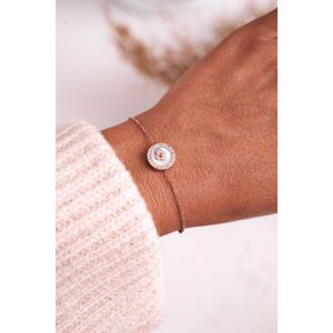 Bracelet With Clover and Cubic Zirconia Rose Gold Pearly Luck