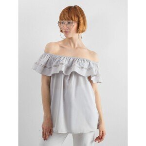 Blouse with Spanish neckline in grey