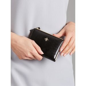 Women´s horizontal black eco-leather wallet