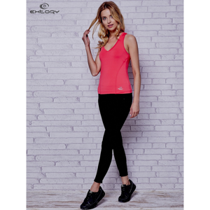 Women´s sports dark coral top with a V-neck