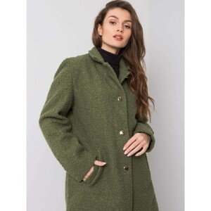 Green bouclé coat