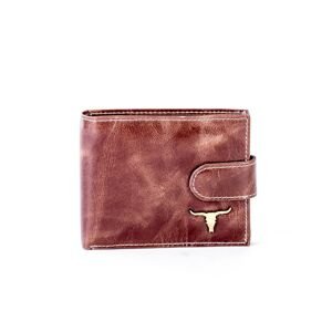 Natural brown leather wallet with abrasions