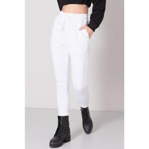 BSL White sweatpants with drawstrings