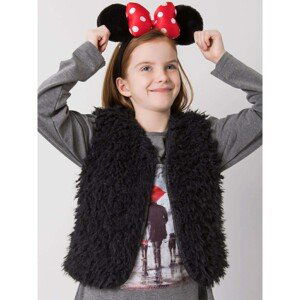 A fur vest for a girl is black