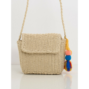 Light beige braided handbag