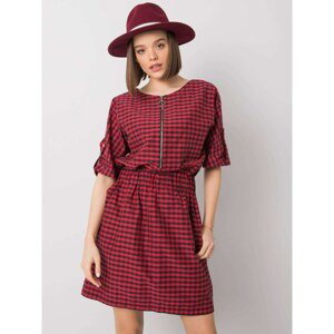 RUE PARIS Red and black checked dress