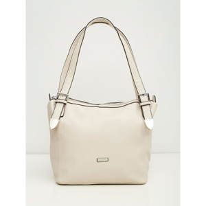 Cream women´s handbag made of ecological leather