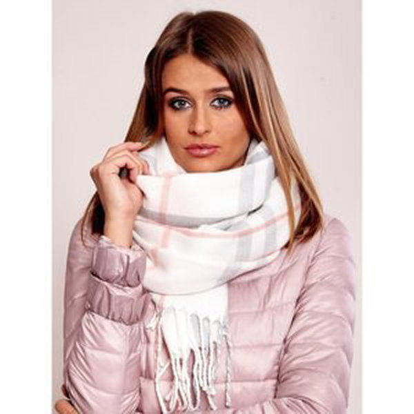 Checkered scarf, pale pink
