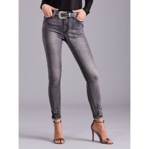 Jeans with gray zippers