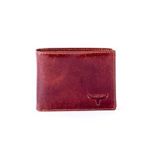 Brown leather wallet with relief