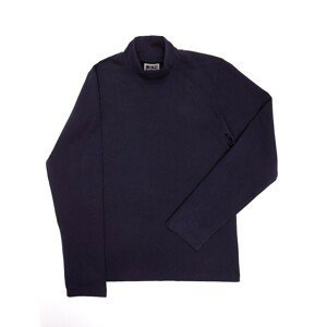 Children´s navy blue cotton blouse with turtleneck