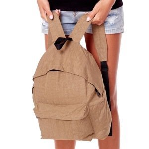 Beige backpack with a pocket