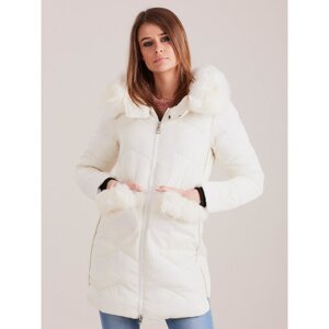 Women´s winter jacket with ecru fur