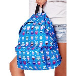 Blue backpack with owls