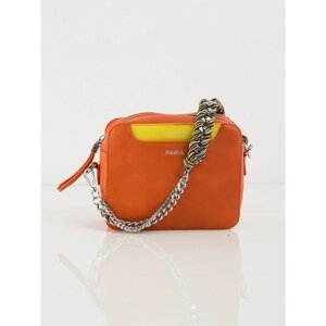 Ladies´ orange bag with a decorative handle
